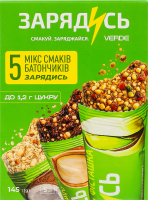 Набор батончиков микс 5 вкусов Зарядись Verde к/у 145г