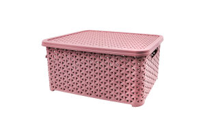 Кошик 10л пудровий з кришкою Diomedea