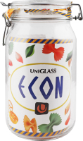 Банка зі скляною кришкою Econ round 1.5л Uniglass 1шт