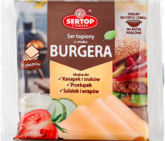 Сир 54% плавлений скибочками зі смаком бургера Sertop м/у 130г