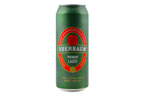 Пиво 0.5л 4.9% Lager Premium Oberbaum ж/б