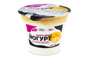 Йогурт 3.2% безлактозний термостатний з наповнювачем Манго-банан Lago ст 250г