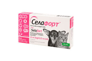 Краплі протипаразитарні д/котів та собак Селафорт спот-он 0,25мл KRKA