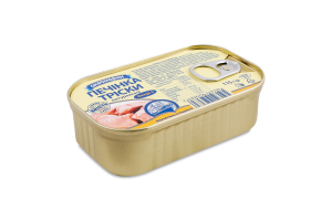 Печінка тріски натуральна 115г ж/б з ключем Аквамарин