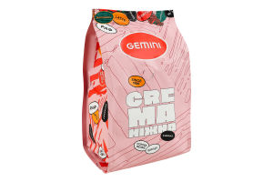 Кава натуральна смажена в зернах Crema ніжна Gemini 1с м/у 500г