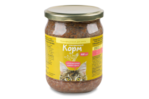 Корм д/котів Українська зірка 460 г з м’ясом курей/морквою та рисом