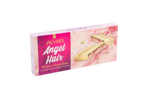 Шоколад білий з кремом фісташки та турецькою халвою Angel hair Alyan к/у 160г