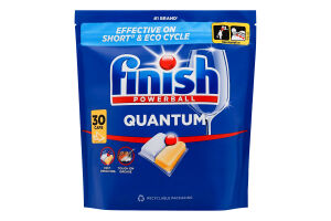 Средство для мытья посуды в посудомоечных машинах Лимон Quantum Powerball Finish 30шт