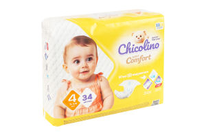 Підгузники для дітей 7-14кг 4 Soft comfort Chicolino 34шт