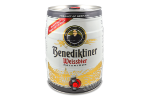 Пиво 5л 5.4% світле нефільтроване Weissbier Benediktiner з/б