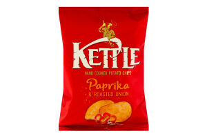 Чипси Kettle зі смаком паприки та смаженої цибулі