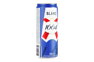 Пиво специальное 330мл 4.8% светлое пшеничное пастеризованное Blanc Kronenbourg 1664 ж/б