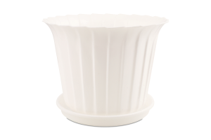 Горщик д/квітів Тюльпан білий 1,3л 16*10,5*12,5см з піддоном Еталон-С