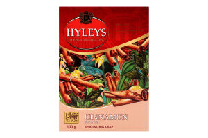 Чай чорний цейлонський байховий суцільнолистовий з додаванням рослинної сировини Кориця Hyleys к/у 100г