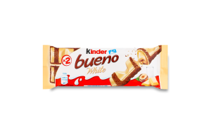 Вафли с молочно-ореховой начинкой покрытые белым шоколадом White Bueno Kinder м/у 39г