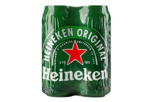 Пиво 4х500мл 5% светлое фильтрованное пастеризованное Original Heineken м/у