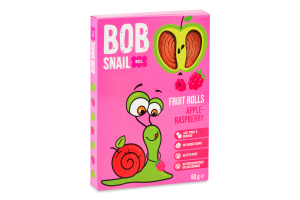 Конфеты фруктово-ягодные натуральные Яблоко-малина Roll Bob Snail к/у 60г