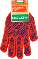 Рукавиці помаранчеві трикотажні з ПВХ 10клас р.10 Doloni