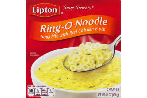 Lipton Soup Secrets Ring-O-Noodle Soup Mix With Real Chicken Broth - 2 CT