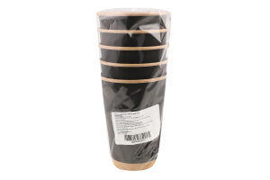 Стакан паперовий чорний крафт 320мл 5шт Кантрі Трейд Компані