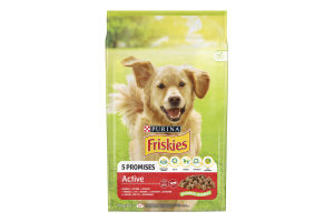 Корм сухой полнорационный для взрослых собак с говядиной Active Friskies м/у 10кг
