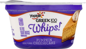 Yoplait Greek 100 Whips! Fat Free Yogurt Mousse Pumpkin Cheesecake