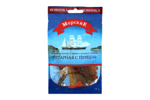 ТМ «Морские» Філе путасу з перцем сушене солоне «Янтарна з перцем» 18 г