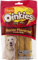 Hartz Oinkies Pig Skin Twists Bacon Stuffed - 4 CT