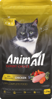 Корм д/котів з свіжою куркою сухий 1,5кг AnimAll