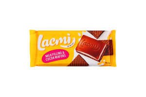 Шоколад молочний з молочною начинкою та вафлею Lacmi Roshen м/у 90г
