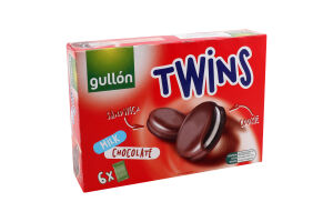 Печенье с какао с начинкой покрытое молочным шоколадом Twins Gullon к/у 6х42г