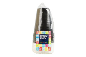 Стакани пластикові 180мл Чорне і біле Karnaval Weekend 20шт