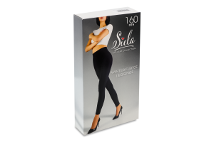 Термолеггинсы женские на коротком флисе Siela Collant collection 160den S nero