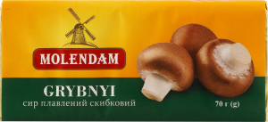 Сир плавлений Grybnyi скибковий 37% 70г Molendam