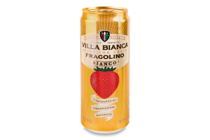 Сидр 0.33л 7-8.5% білий солодкий міцний газований Bianco Fragolino Villa Bianca з/б