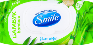 Салфетки влажные с натуральными экстрактами и ароматом бамбука Smile 120шт