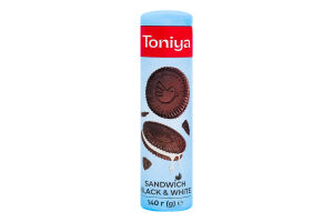 Печенье сахарное Sandwich Black&White Toniya м/у 140г