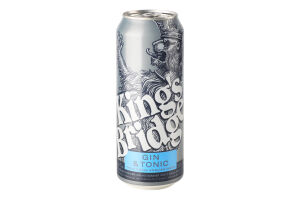 Напиток слабоалкогольный 0.5л 7% сильногазированный Джин с тоником King`s Bridge ж/б