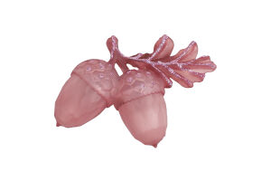 Підвіска новорічна Жолуді темна пудра 10*7см КМ