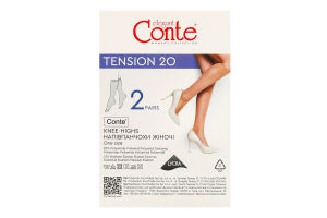 Напівпанчохи жіночі Conte elegant Tension 20den 23-25 nero 2пари