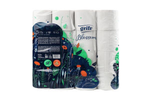 Папір туалетний Блосом 3шари 135відривів 32шт Гріт      