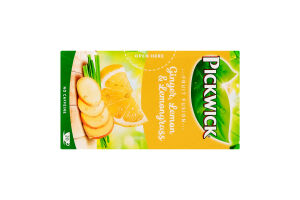 Чай фруктово-трав'яний ароматизований Імбир-лемонграс Fruit fusion Pickwick к/у 20х2г