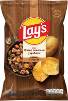 Чипсы картофельные Мясная сковорода с грибами Lay's м/у 120г