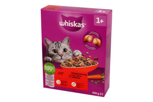 Корм сухий повнораціонний для дорослих котів з яловичиною Whiskas к/у 300г