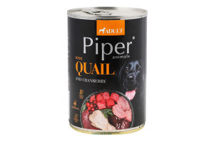 Корм д/собак з перепілкою та журавлиною 400г ж/б Пайпер