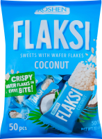 Цукерки з вафельними пластівцями Кокос Flaksi Roshen м/у 500г