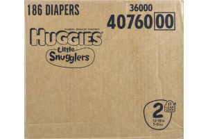 Huggies Little Snugglers Diapers Size 2 - 186 CT