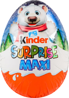 Яйце з молочного шоколаду з молочним внутрішнім шаром та іграшкою Maxi Kinder Surprise м/у 100г