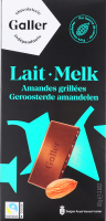 Шоколад молочний Galler з подрібненим мигдалем