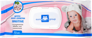 Серветки вологі дитячі Sensitive Euro Group 72шт
